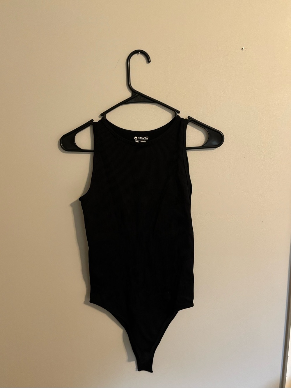 Girls' Black Ribbed Tank One-Piece Bodysuit
